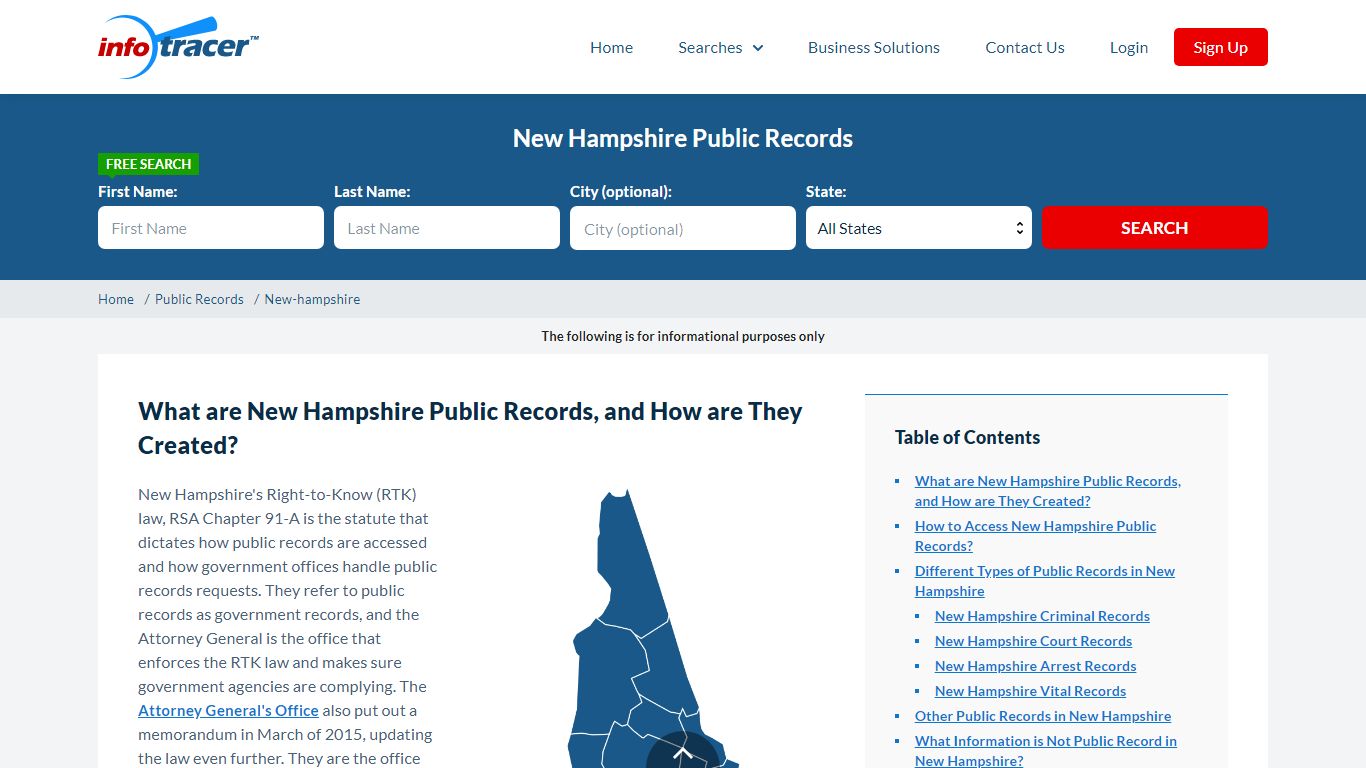 NH Public Records | New Hampshire Criminal Records Search - InfoTracer